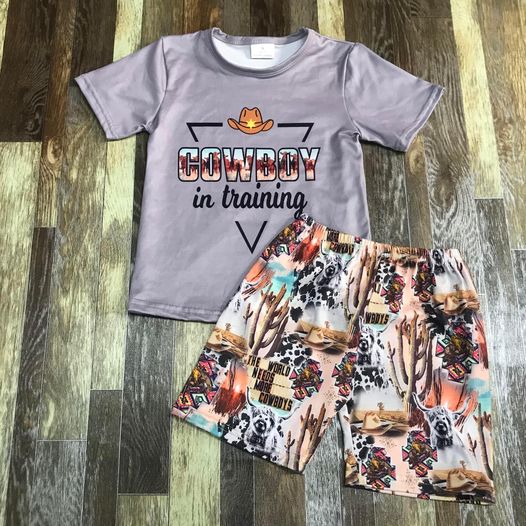 Cowboy in Training Boys Short Set