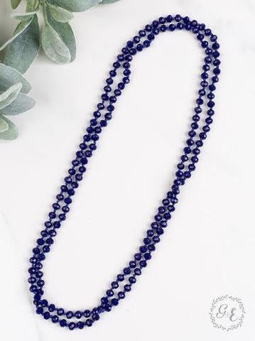 The Essential 60" Double Wrap Beaded Necklace, Sapphire