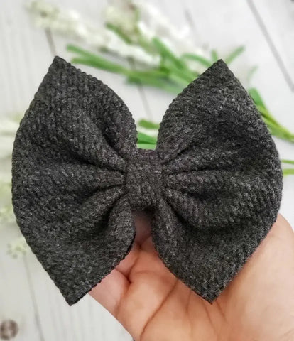Savannah Bow-Charcoal Gray Sweater